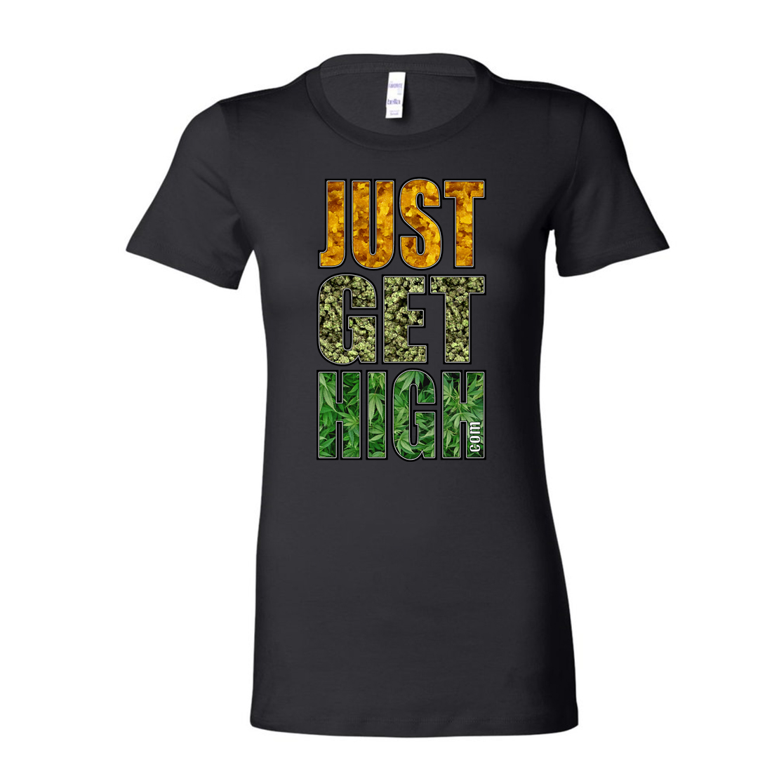 dab nug leaf logo shirt_black shirt women1