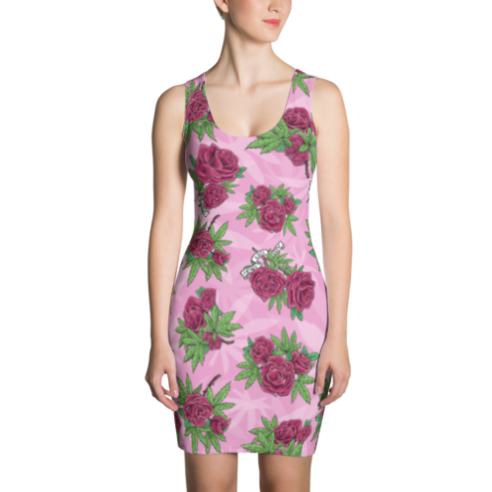 JUST GET HIGH_PINK CANNAROSE DRESS FRONT