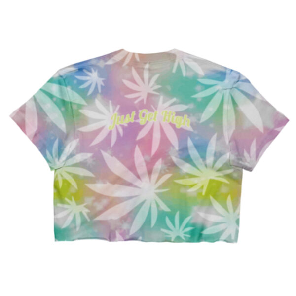 SUBLIMATION CROP TOP: CANNABEAR LEAF