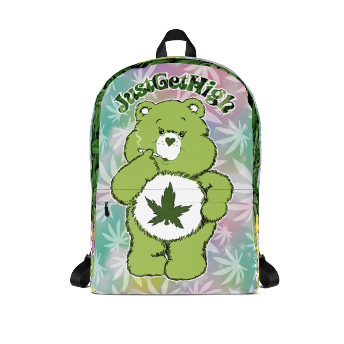 just get high_backpack_cannabear leaf_front