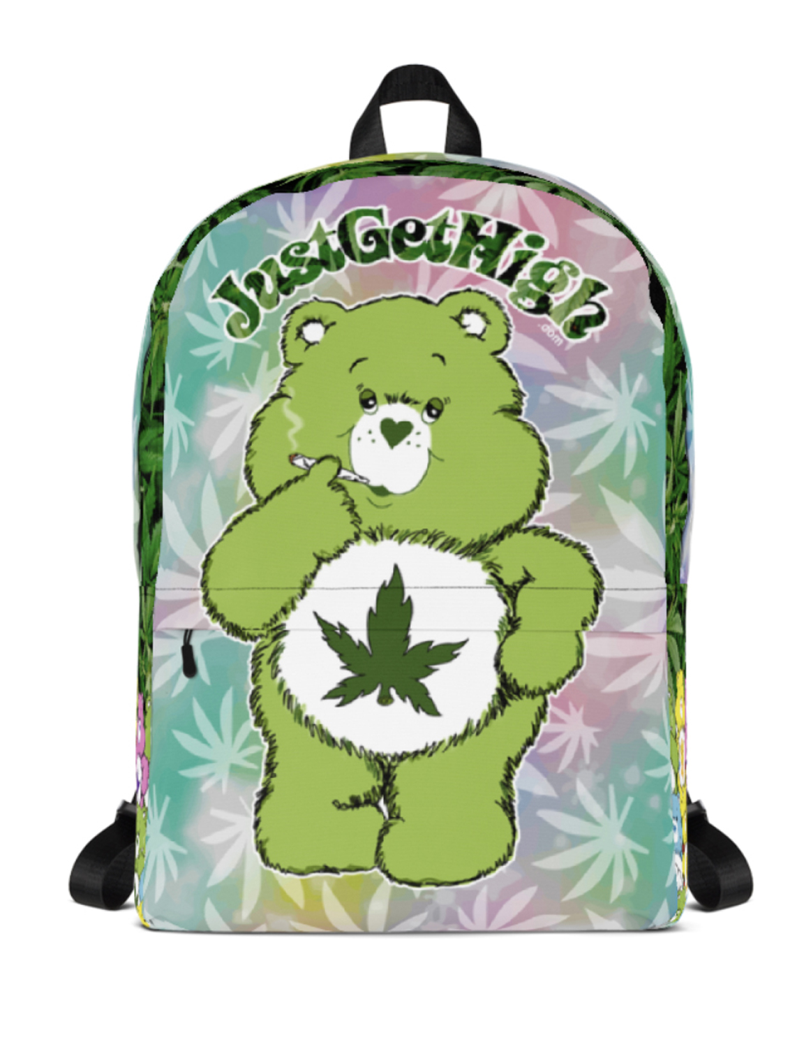 just get high_backpack_cannabear leaf_front