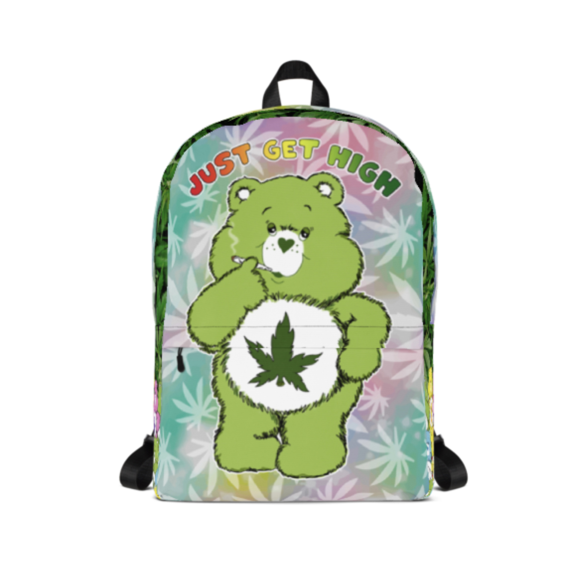 just get high_backpack_cannabear leaf_front