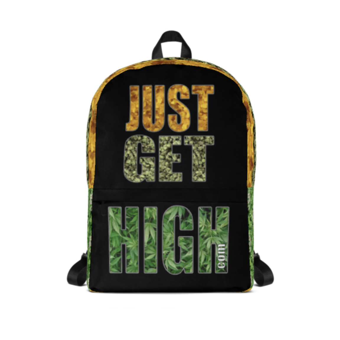 just get high_backpack_dab nug leaf_front