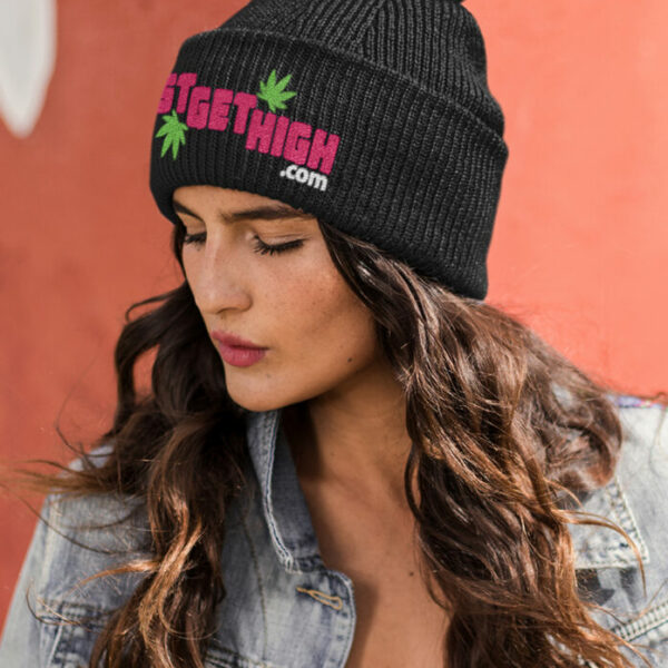 POM POM BEANIE: JUST GET HIGH™ • LOGO