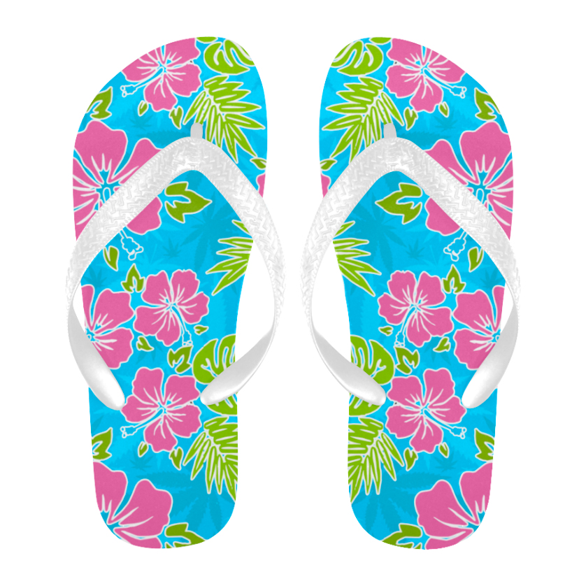 HIGHbiscus_just get high_flip flops_white â Just Get High