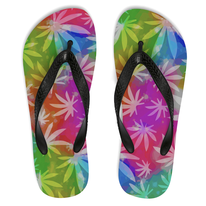 rainbow flip flops waterproof