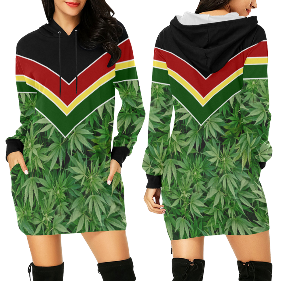 hoddie dress_just get high_rasta