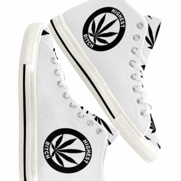 HIGHTOP SNEAKERS: HIGHEST BITCH • WHITE