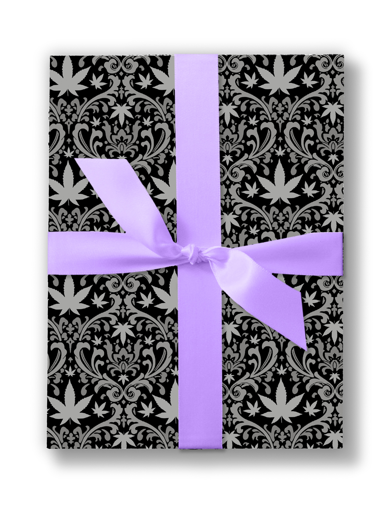 cannabis filagree_just get high_wedding wraping paper box_black