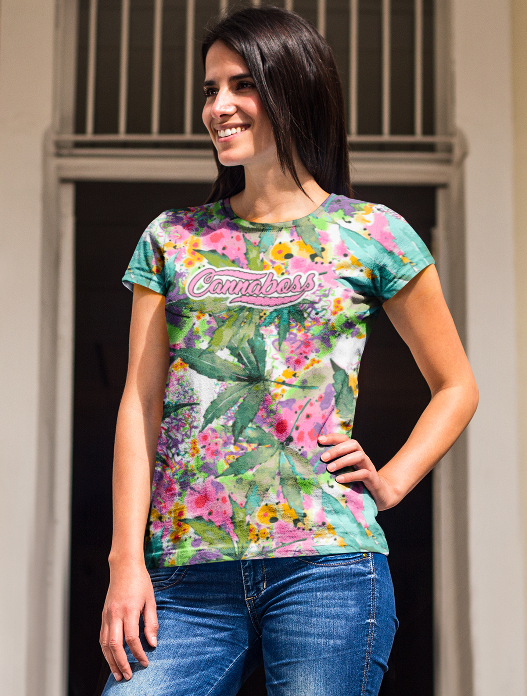 just get high_all over shirt_cannaboss shirt
