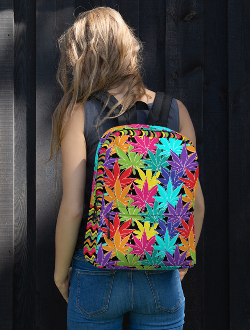 just get high_backpack_model_rainbow weed