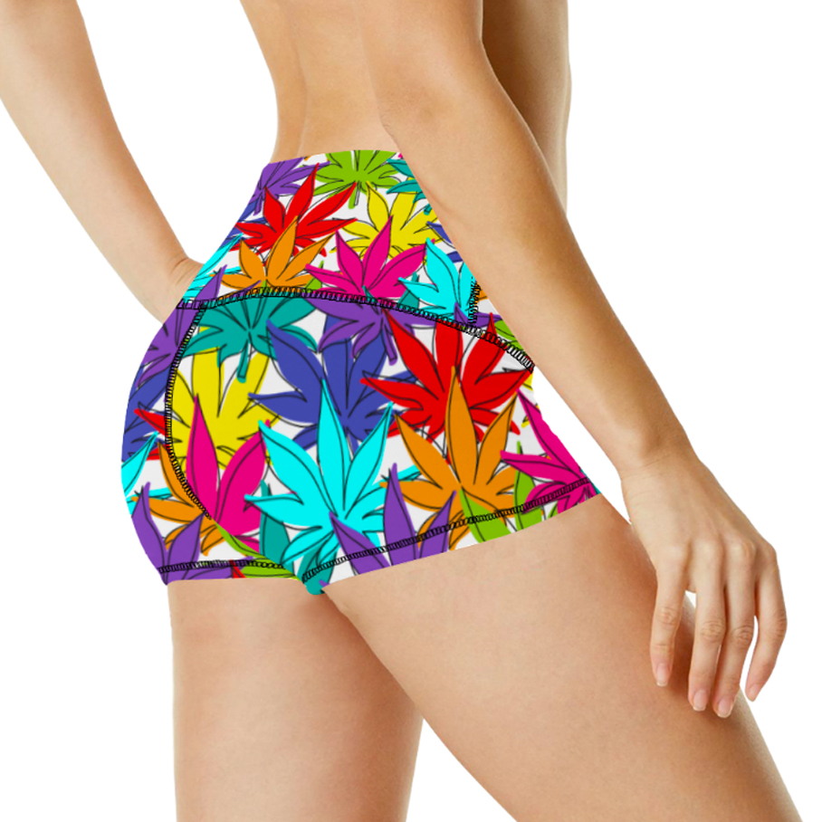 rainbow weed_micro shorts_just get high_side