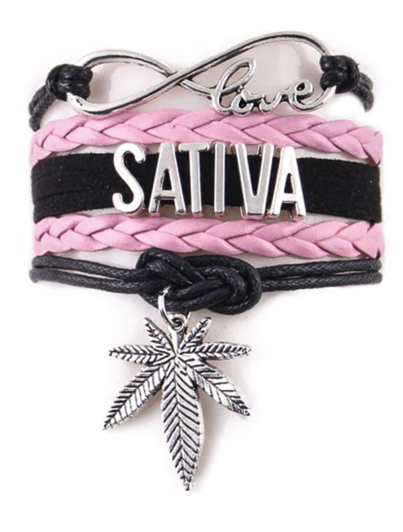 sativa_bracelet_just get high_pink and black