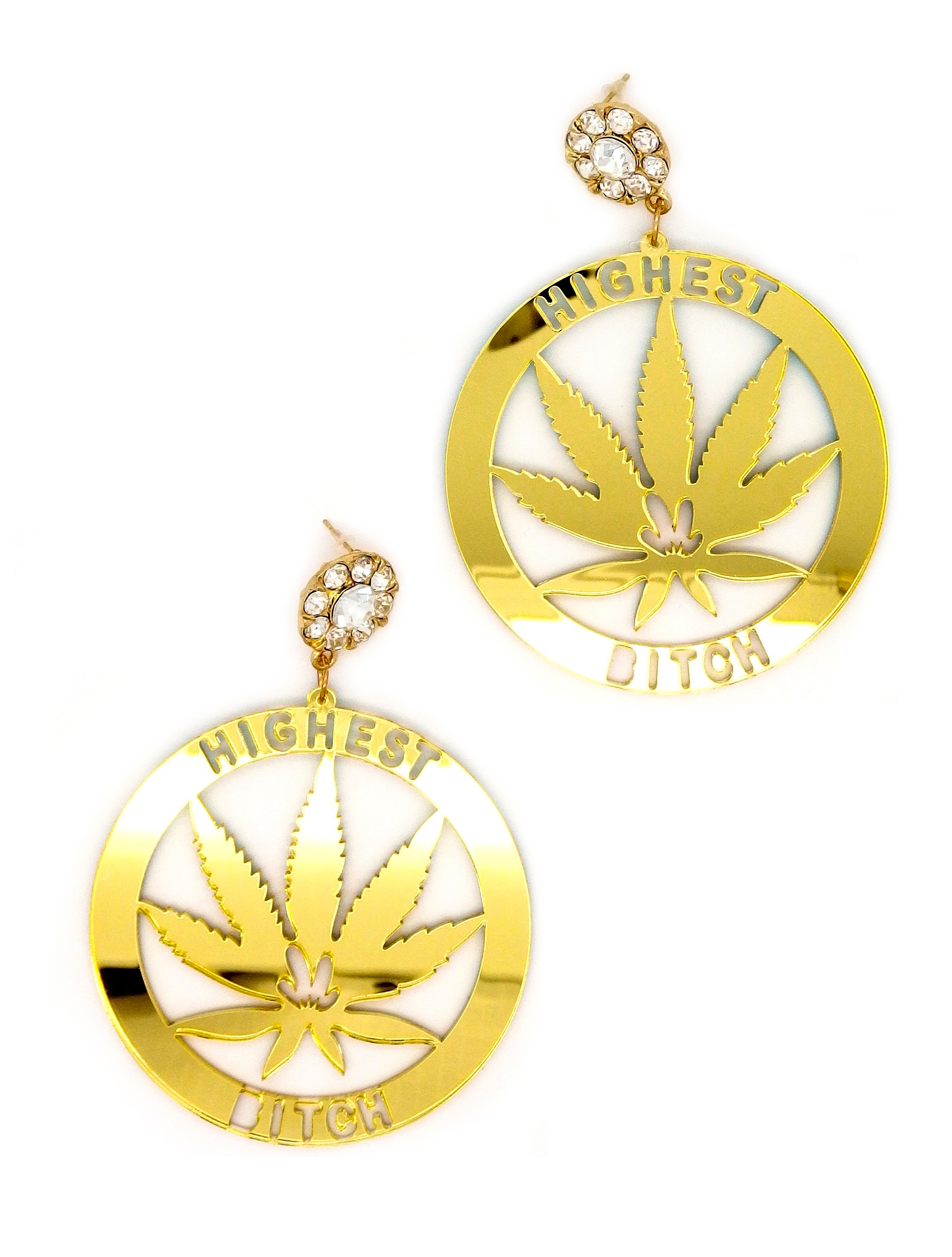 highest bitch_JUST GET HIGH_earrings acrylic