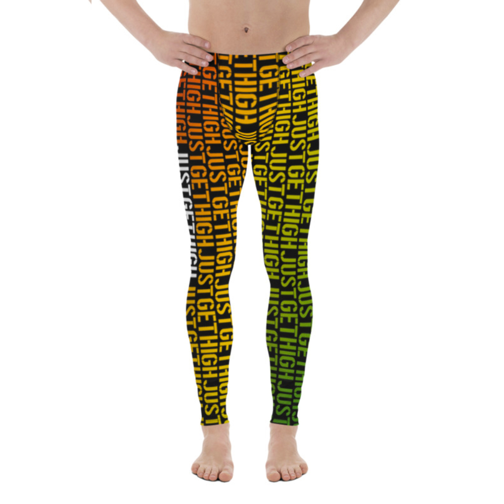 rasta jgh stencil_mens leggings_just get high_front
