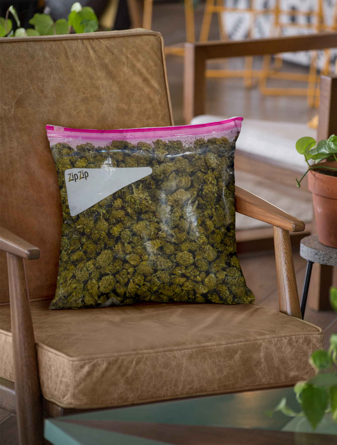 just get high_all over throw pillow_stash bag_zip zip_green_revised