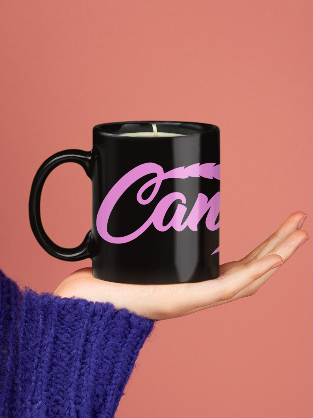 just get high_coffee mug_cannaboss_candle black
