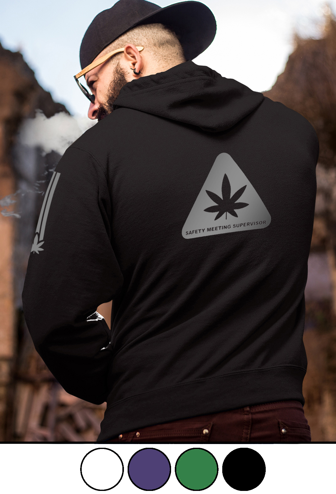 just get high_full zip hoodei_back_safety meeting_model