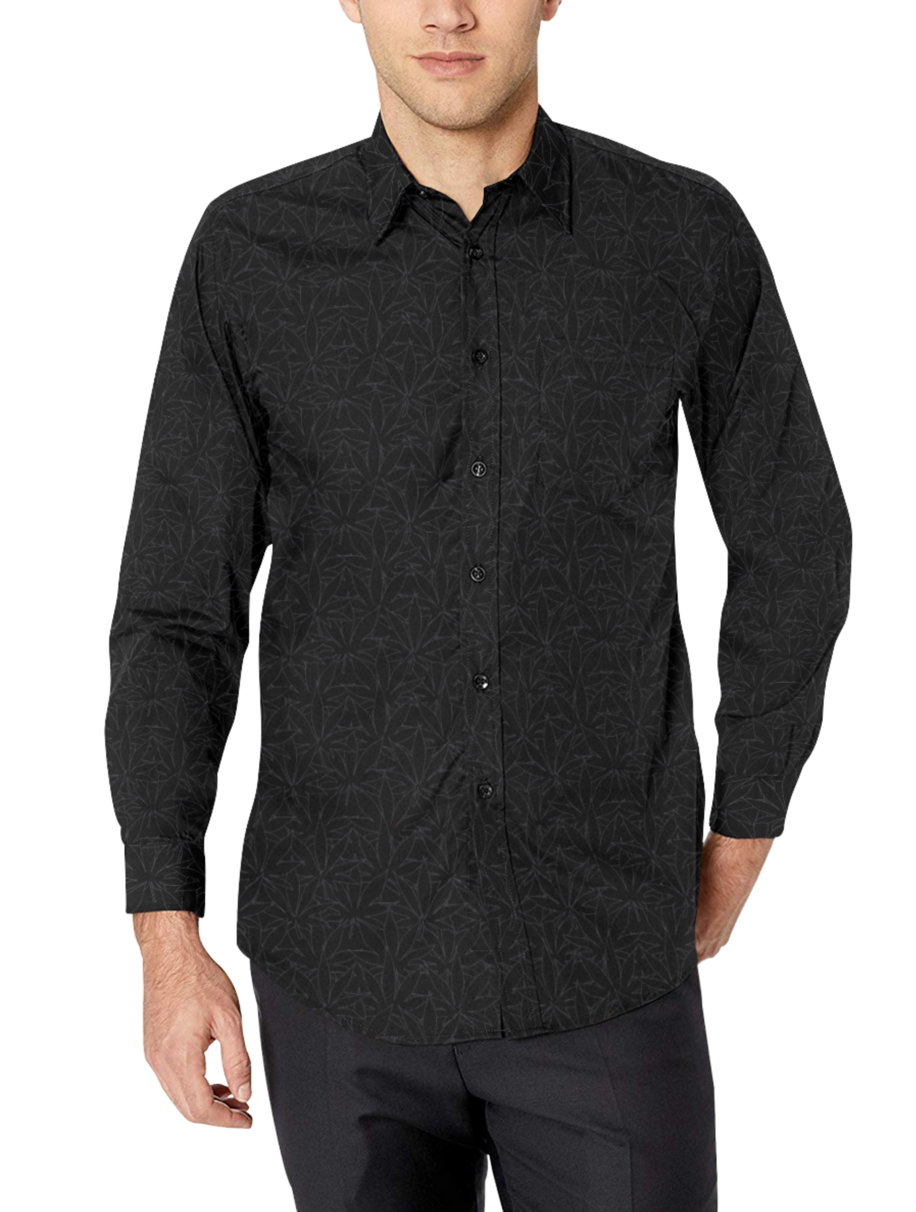 just get high_dress shirt_linear leaf_web
