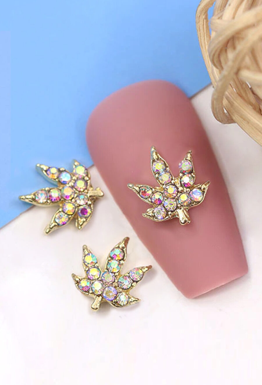 Nail Charms: Iridescent Crystal Gold Leaf