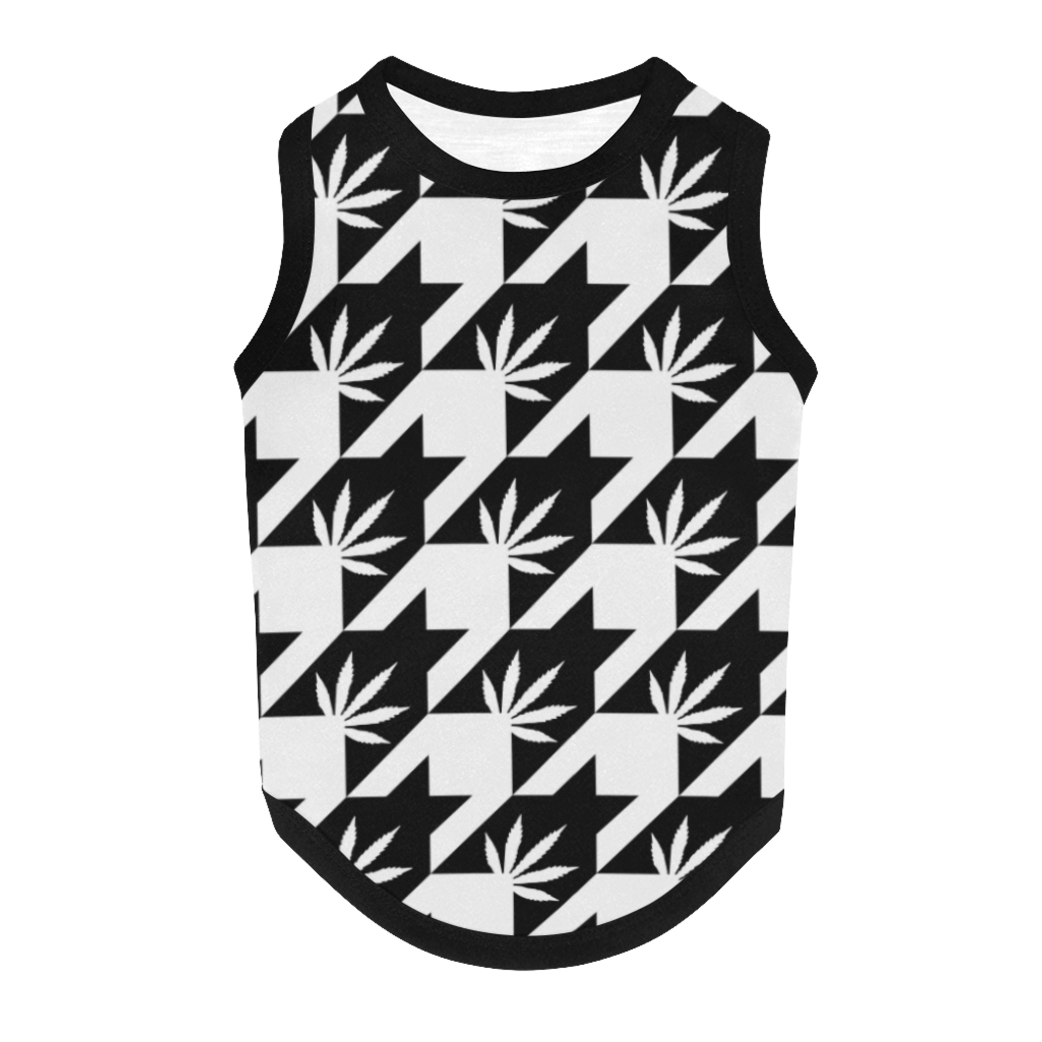 just get high_pet tank_front_houndstooth
