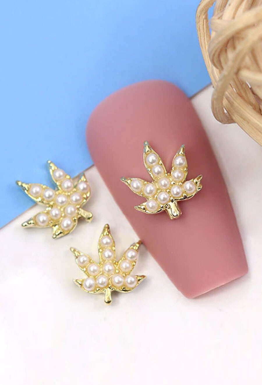 Nail Charms: Pearl Gold Leaf