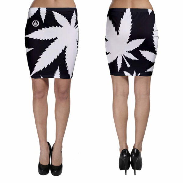 BODYCON SKIRT: HIGHEST BITCH • OVERSIZED LEAF