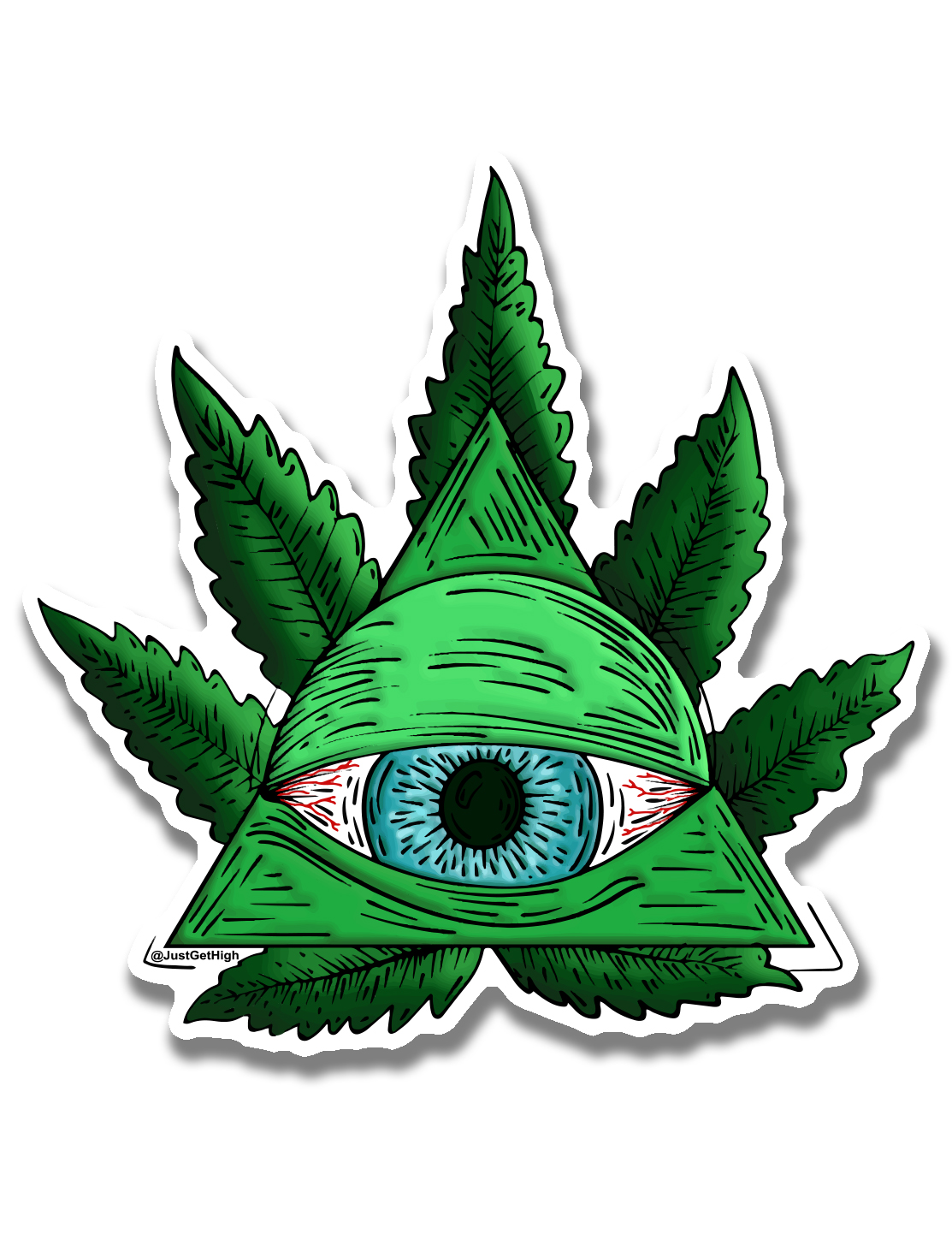 just get high_ stickers_third eye_illumanati