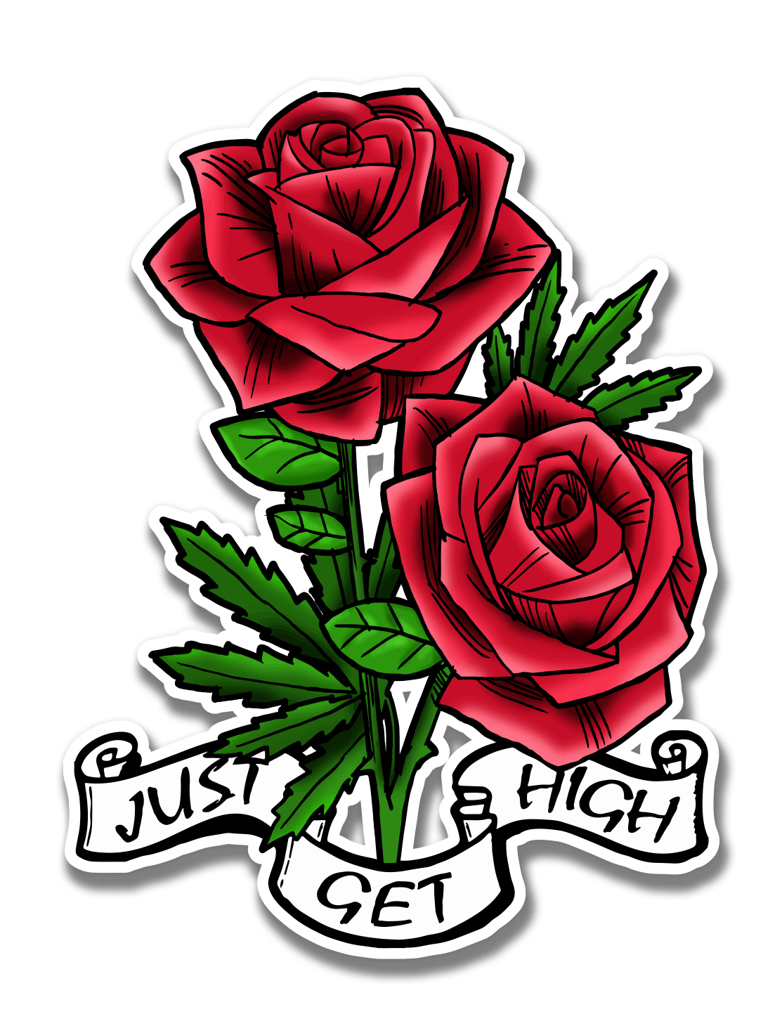 just get high_large sticker_cannarose_cannaboss