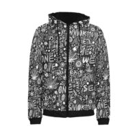 UNISEX QUILTED BOMBER JACKET: JUST GET HIGH™ • GRAFFITI