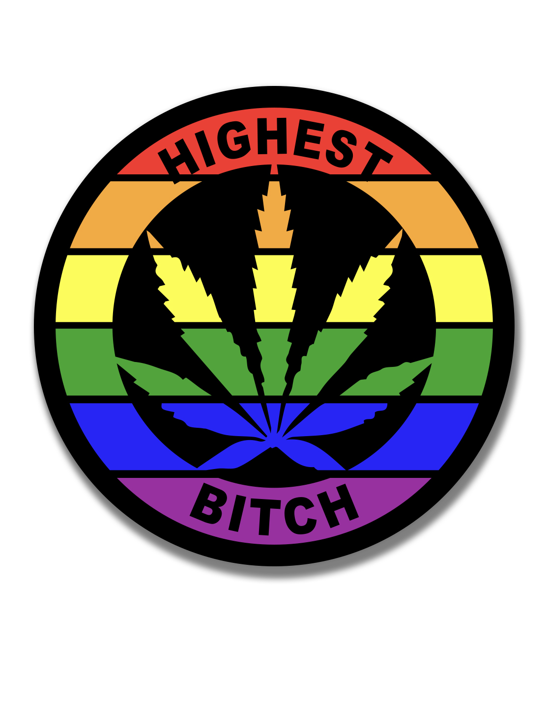 just get high_ stickers_HIGHEST BITCH_RAINBOW