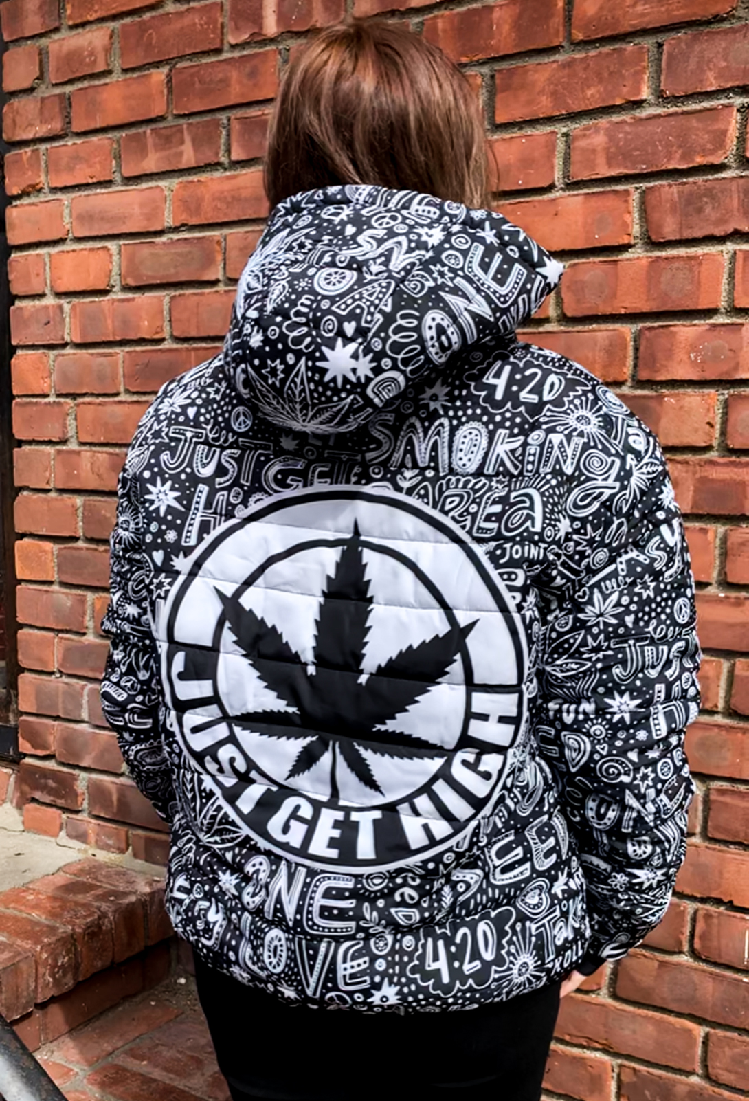 just get high_graffiti bomber jacket_unisex