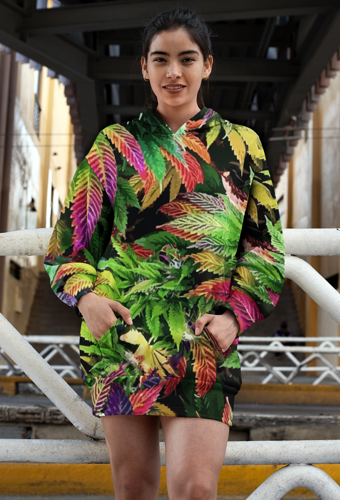HOODIE DRESS: RAINBOW – Just Get High