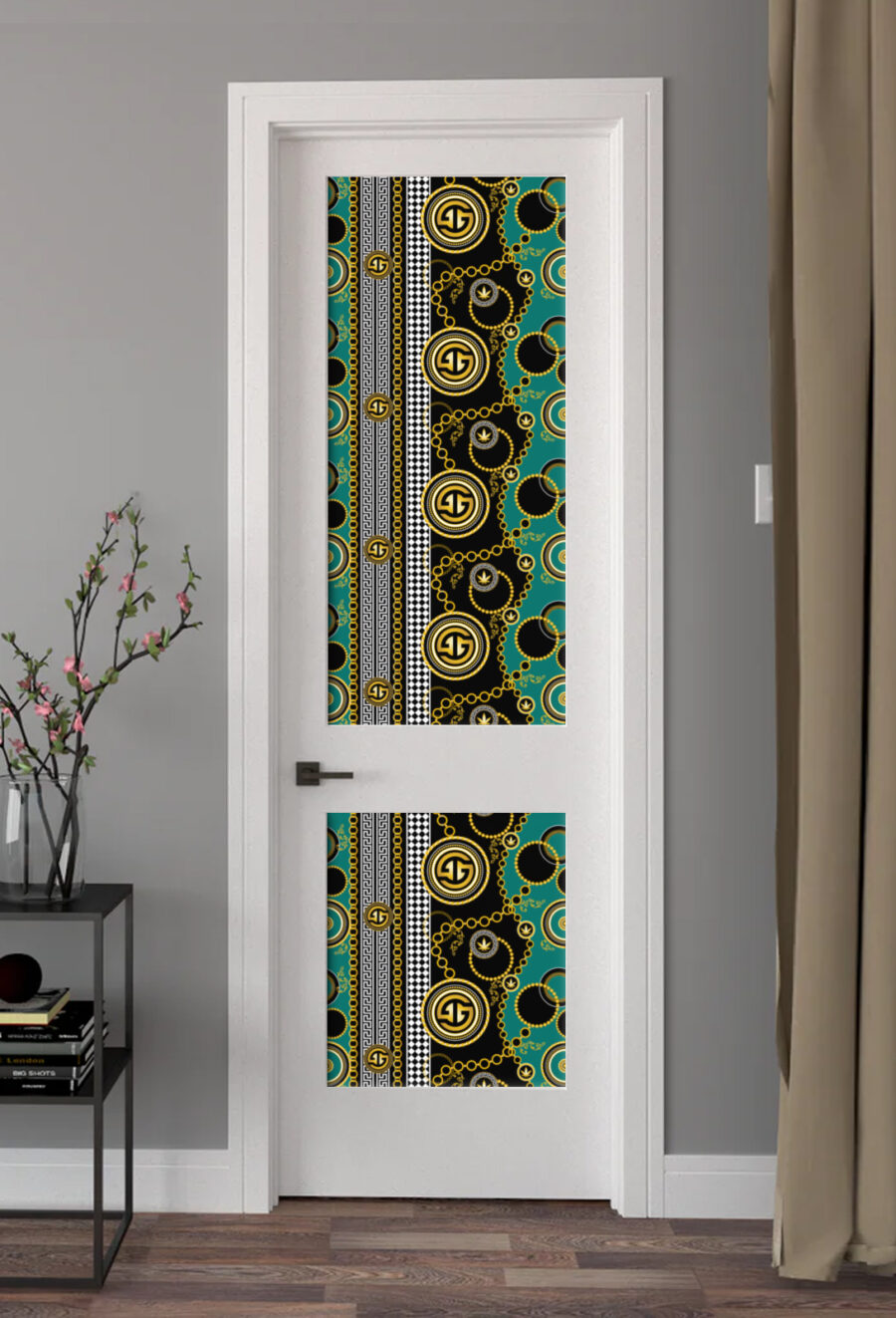 Mural Sticker: Ganja Glam Chains & Color