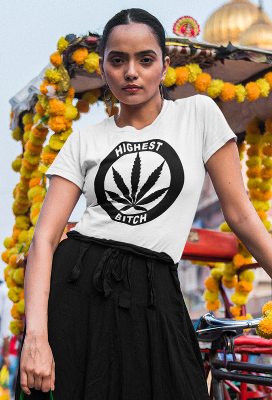Fitted T-Shirt: Highest Bitch Logo
