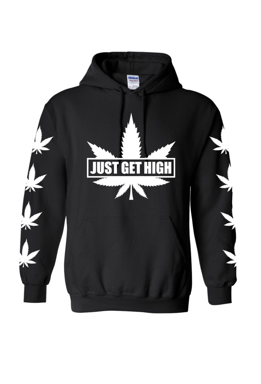 Graphic Hoodie: Just Get High Leaf - Image 3