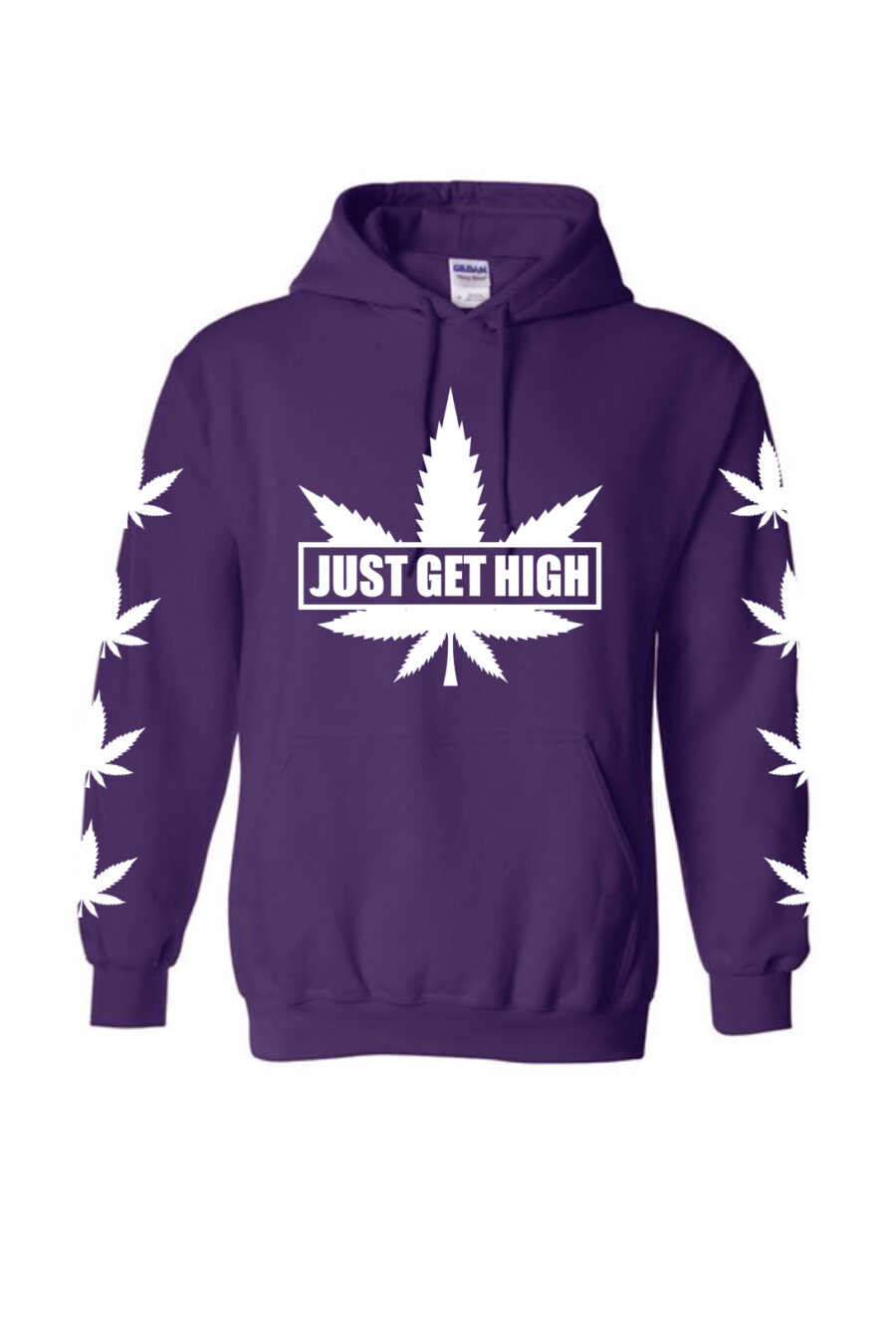 Graphic Hoodie: Just Get High Leaf - Image 5