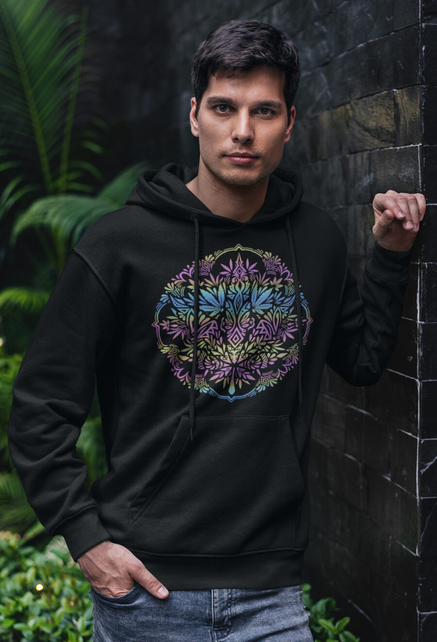 Reflective Hoodie: Filigree Leaf