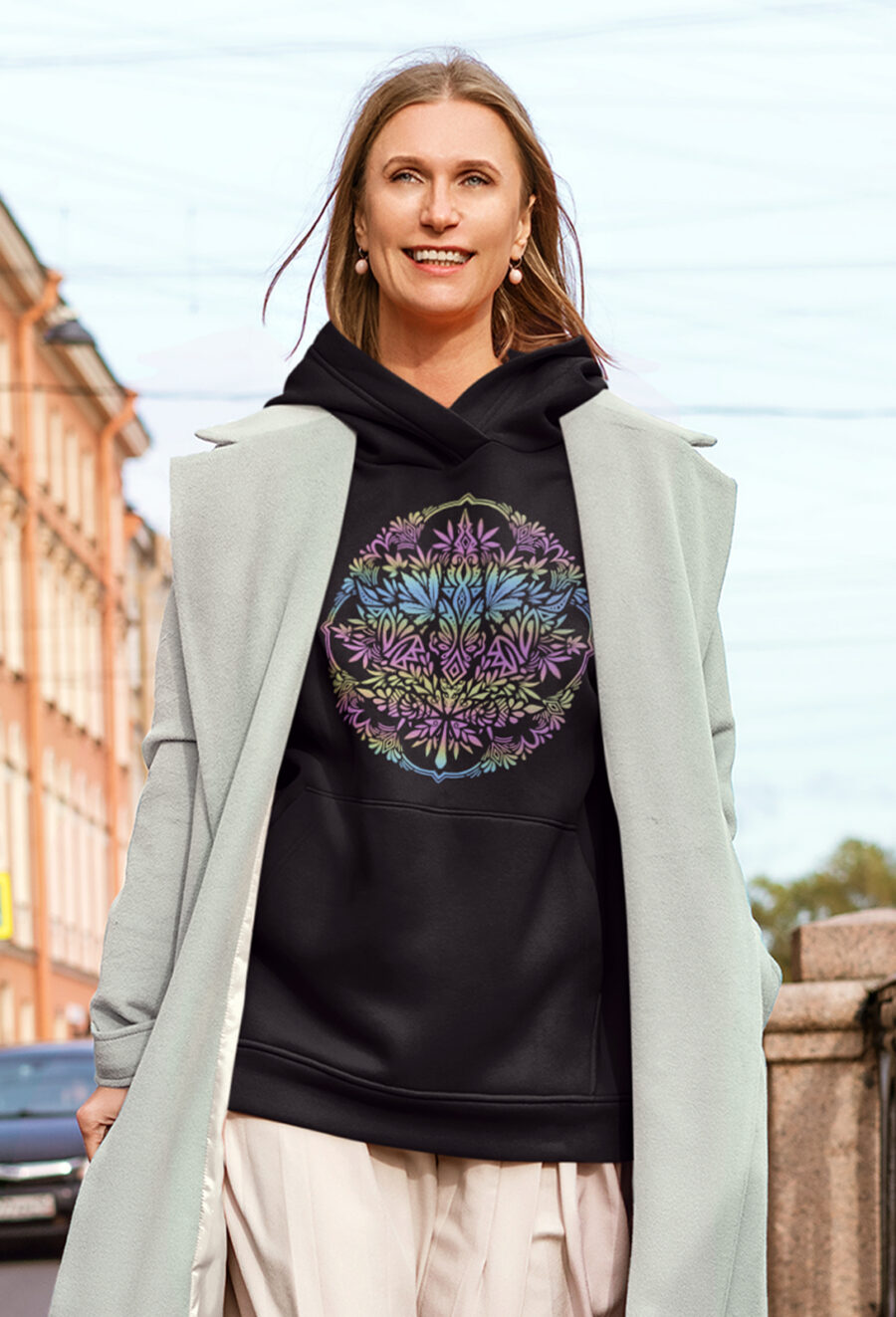 Reflective Hoodie: Filigree Leaf - Image 2