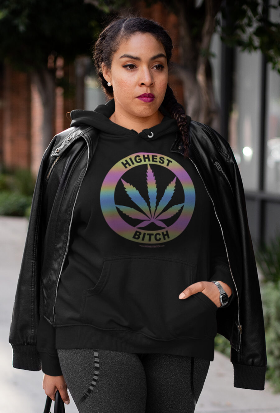Reflective Hoodie: Highest Bitch Logo