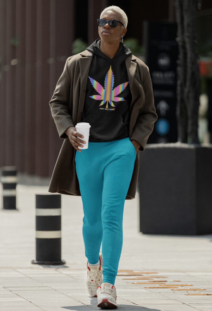 Reflective Hoodie: Just Get High Leaf - Image 2