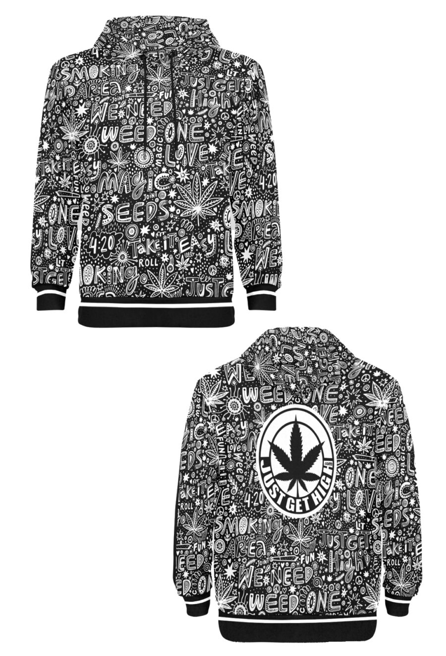 AOP Hoodie: Just Get High Graffiti - Image 2