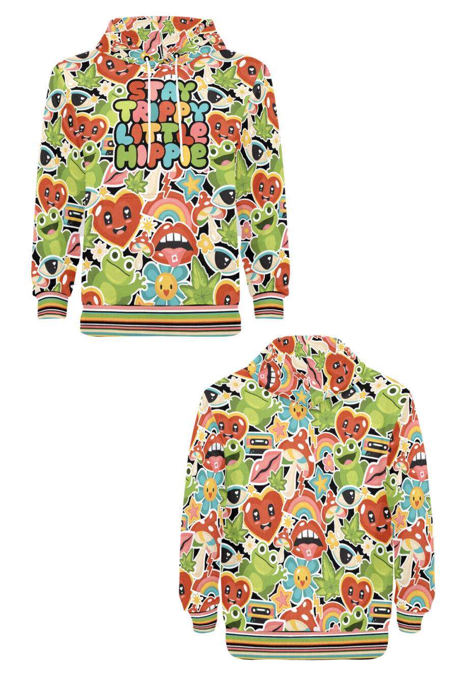 AOP Hoodie: Stay Trippy Little Hippie - Image 2