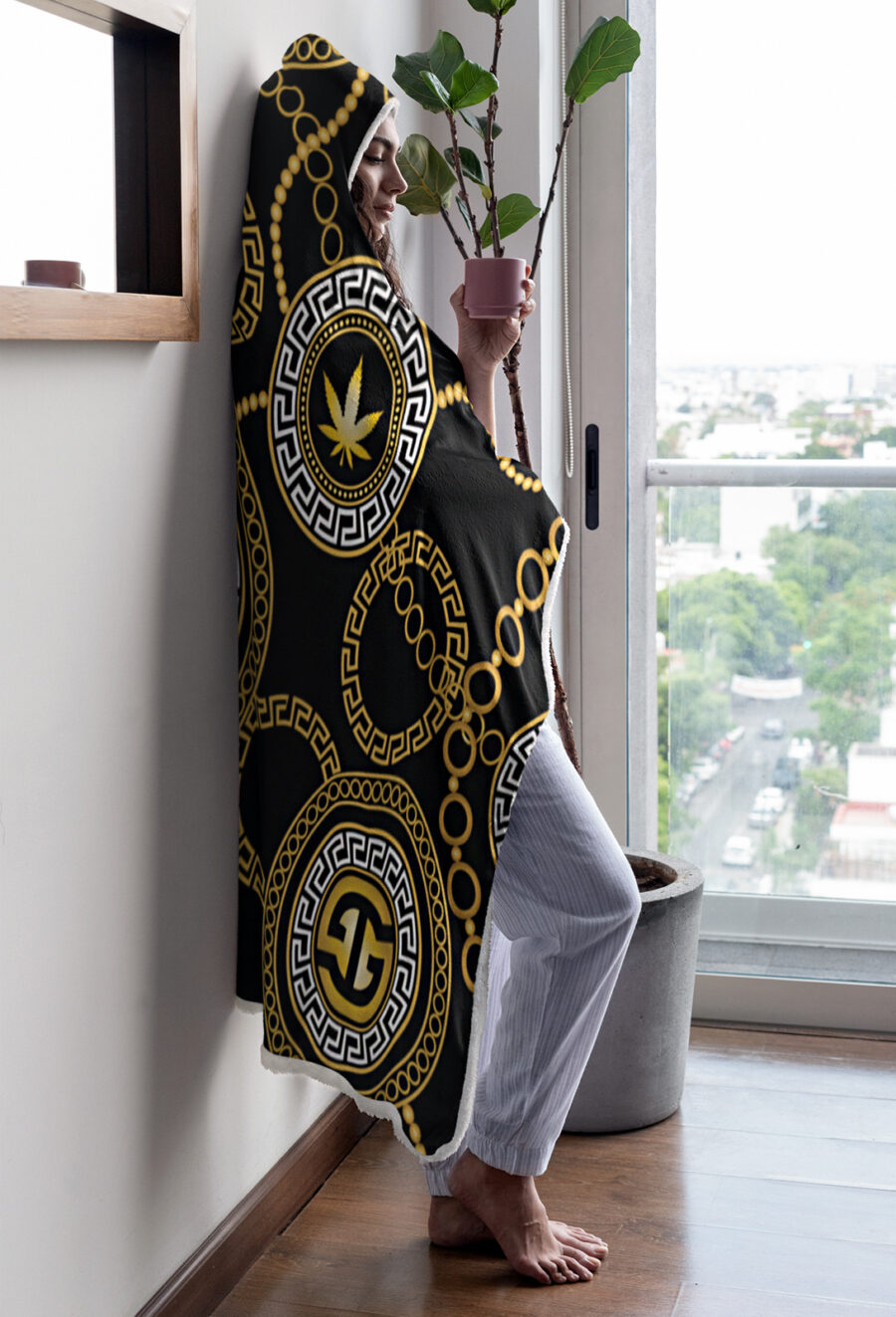 Hooded Blanket: Ganja Glam Chains