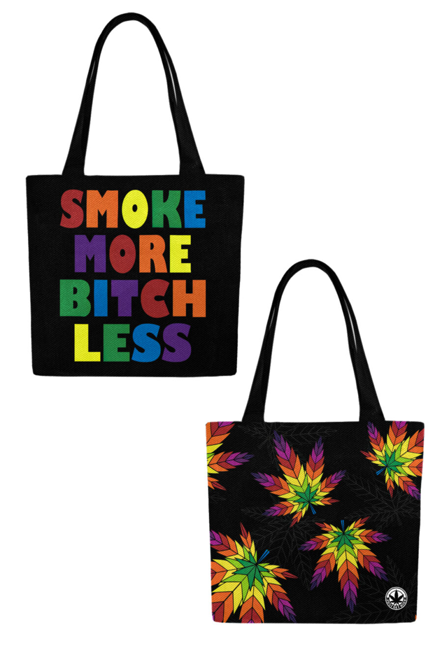Canvas Tote: Smoke More Bitch Less Rainbow - Image 2