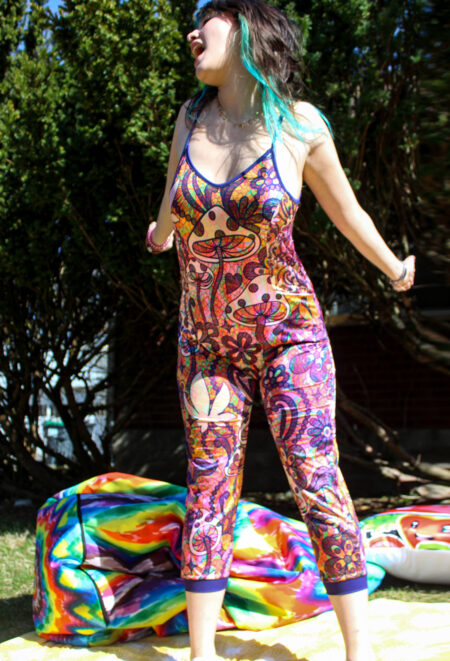 AOP Pocket Romper: Shroom Lace