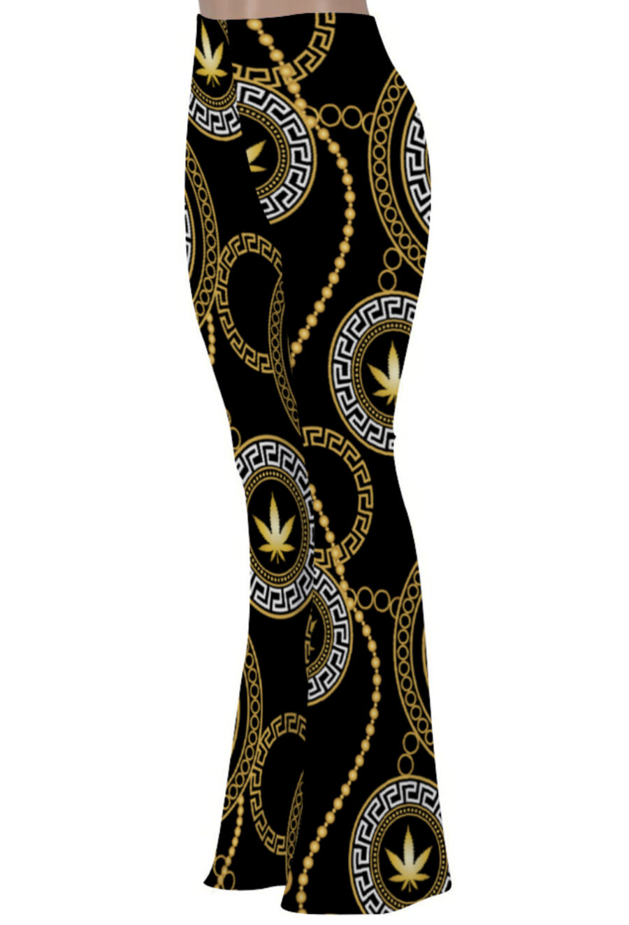 Flared Leggings: Ganja Glam Chains - Image 2