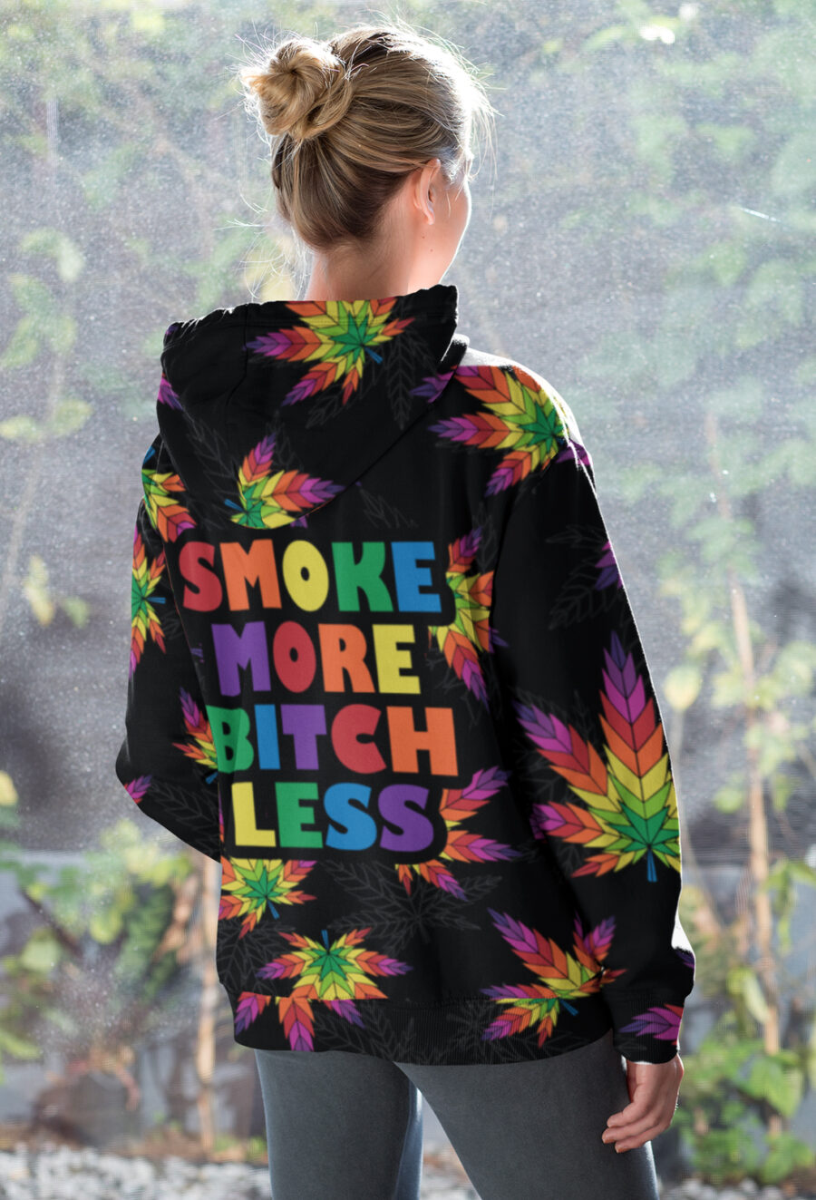 AOP Hoodie: SMBL Rainbow Leaf