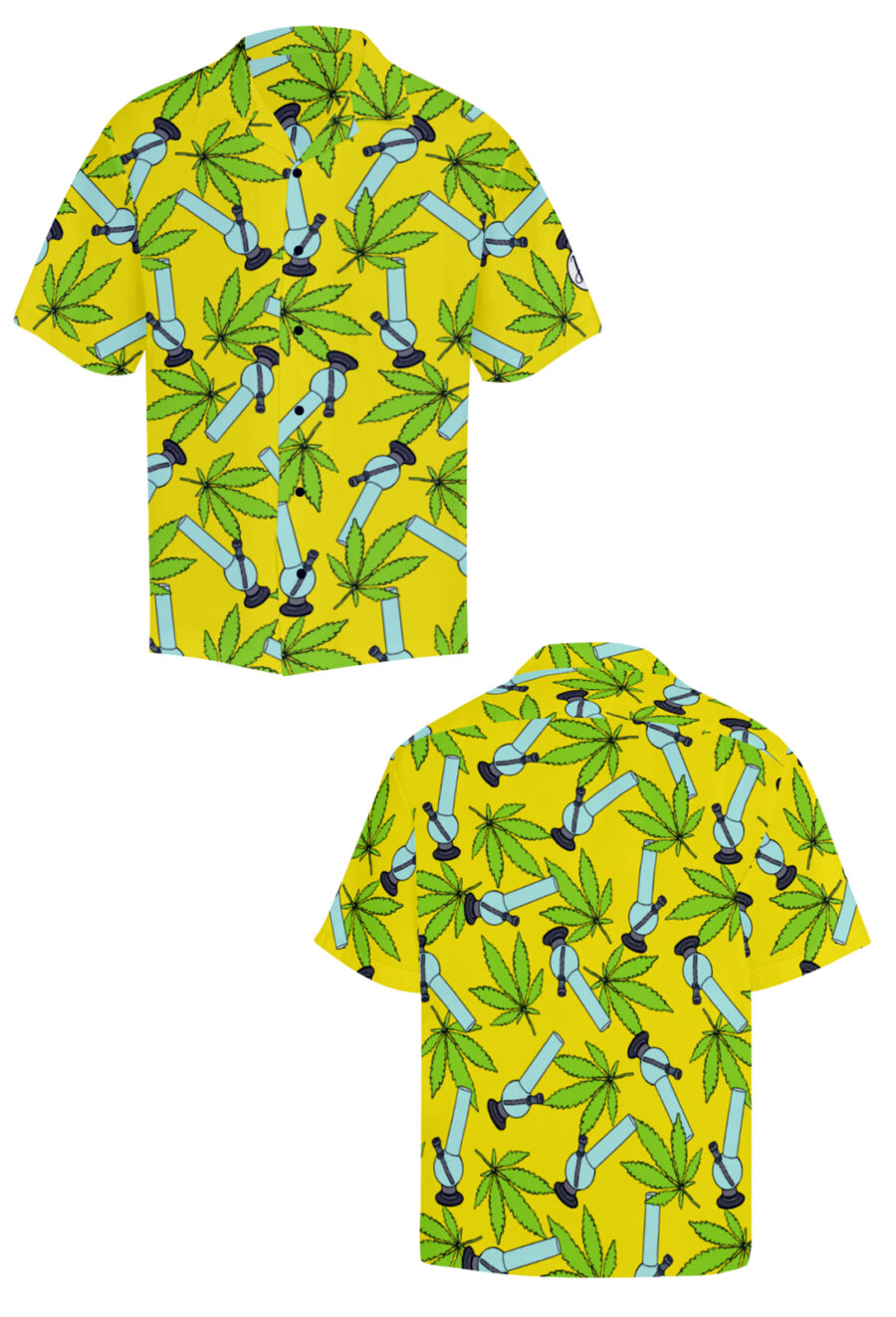 AOP Woven Shirt: Weed and Bongs - Image 2