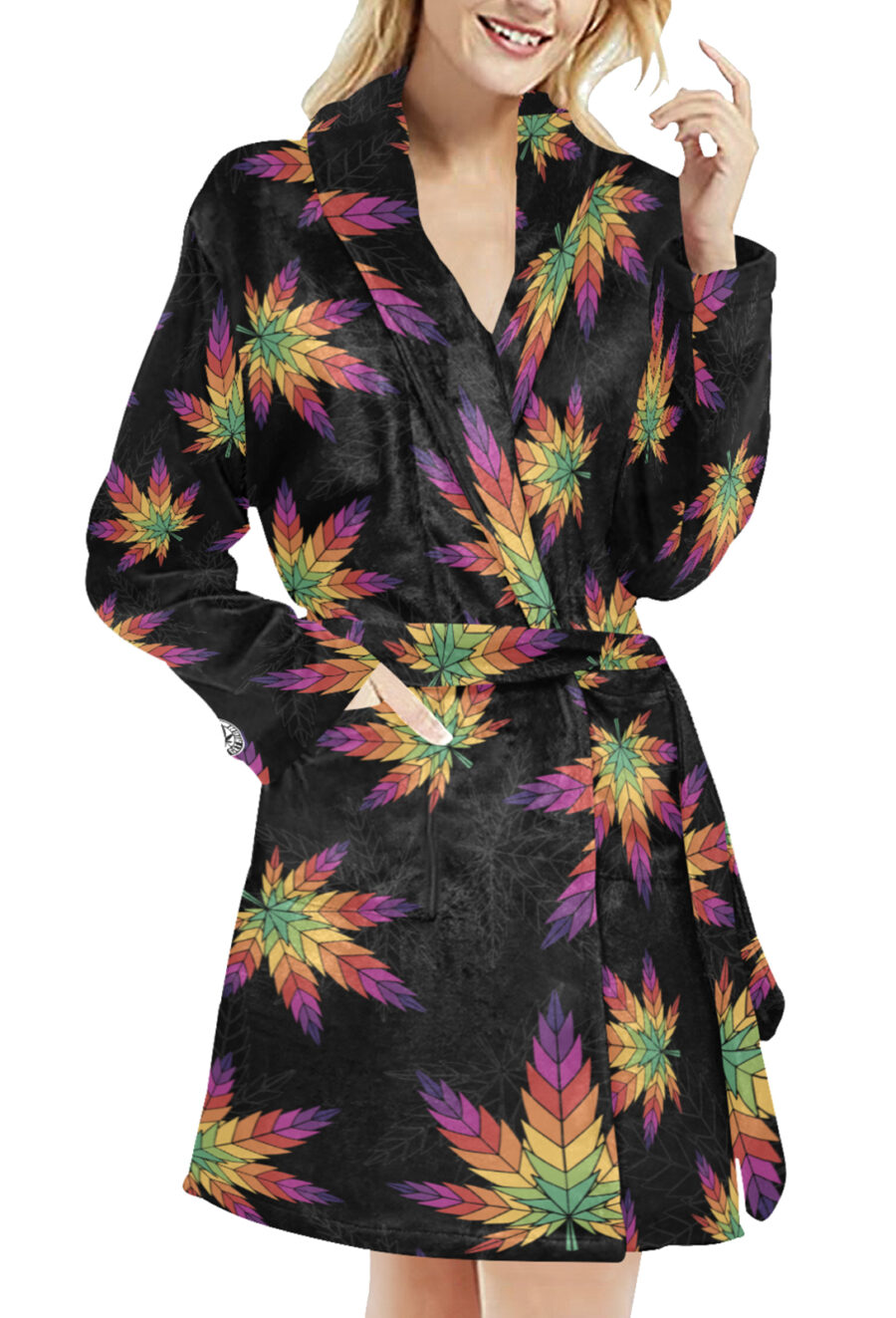 Plush Robe: Rainbow Flower